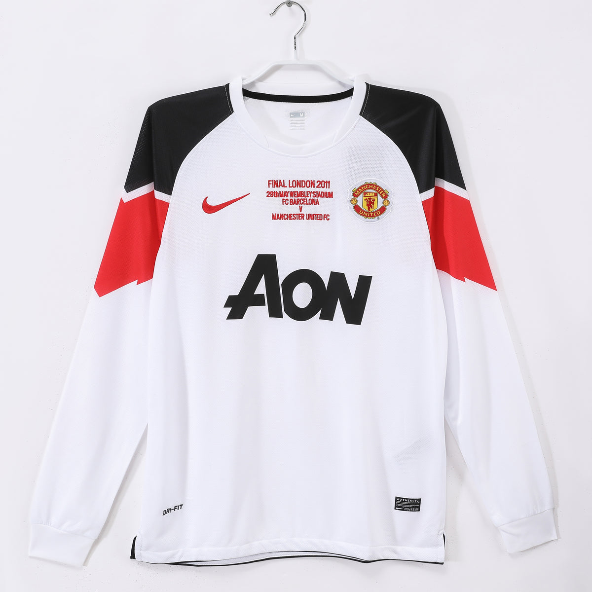 Maillot Manchester United 2010-11 Blanc Manches longues