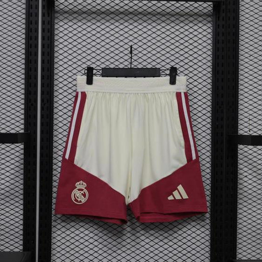 Short d'entraînement Real Madrid 26-27 Blanc cassé et Bordeaux - avant