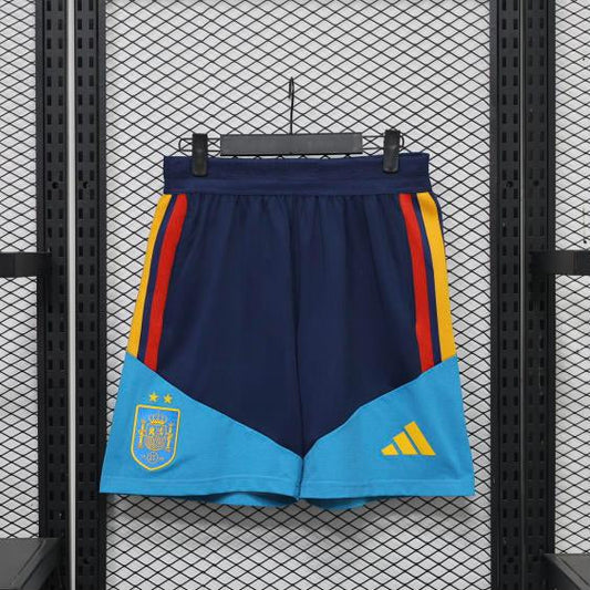 Short d'entraînement Espagne 26-27 Bleu marine et Bleu ciel - avant